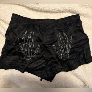 PINK Victoria's Secret Black Skeleton Hand Pajama Shorts